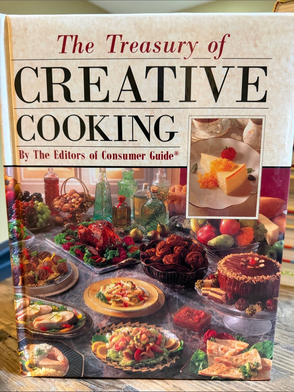The Treasury of Creative Cooking Padded cover Cookbook Consumer Guide gold edges